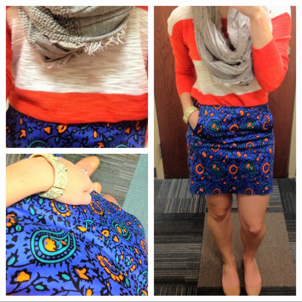 J. Crew Paisley Skirt